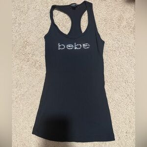 Bebe Black Racerback Tank Top